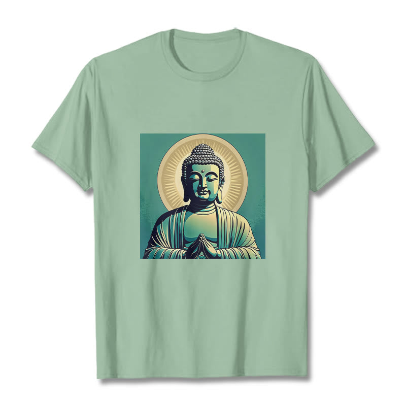 Koszulka z Buddha Stones Aura Zielony Budda - PaleGreen - 2XL - image 1
