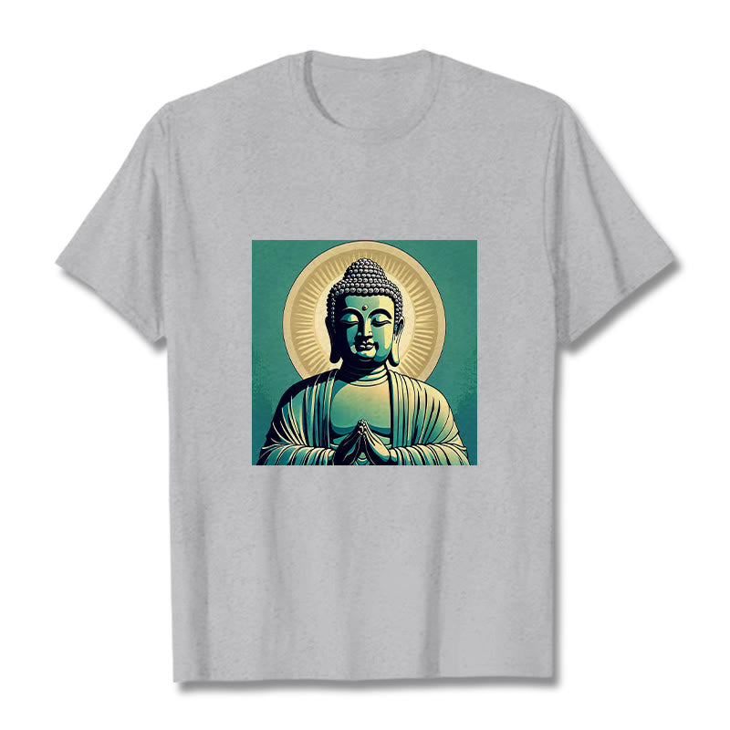 Koszulka z Buddha Stones Aura Zielony Budda - Jasnoszary - 2XL - image 19