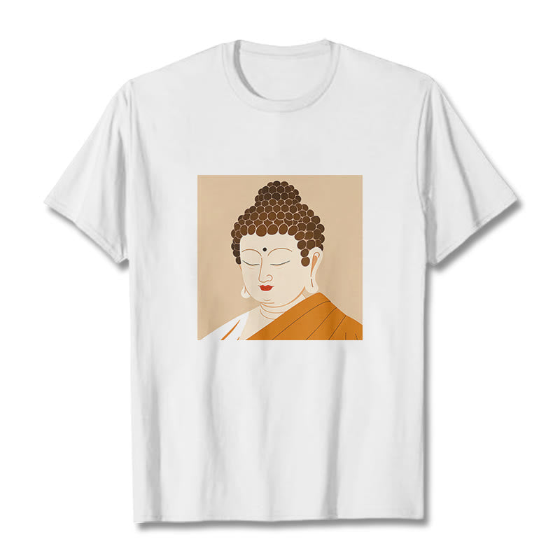 Buddha Stones Zamknij Oczy I Zrelaksuj Się Koszulka Buddy - Biały - 2XL - image 1