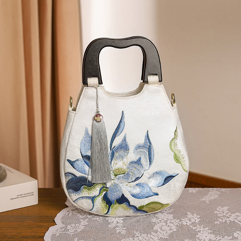 Torebka haftowana Buddha Stones Lotus Crossbody Bag