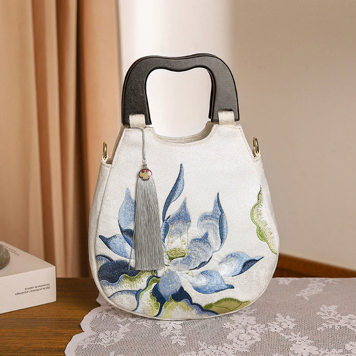 Torebka haftowana Buddha Stones Lotus Crossbody Bag