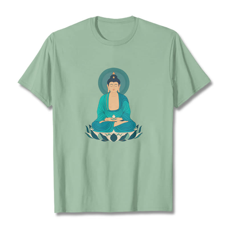 Koszulka Buddha Stones Kamienie Lotos Medytacja Budda T-shirt - PaleGreen - 2XL - image 17