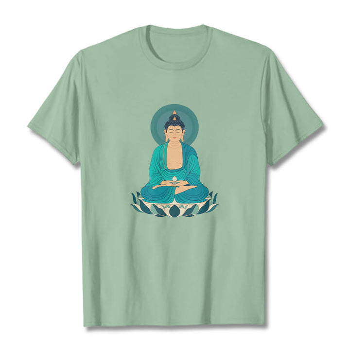Koszulka Buddha Stones Kamienie Lotos Medytacja Budda T-shirt - PaleGreen - 2XL - image 17
