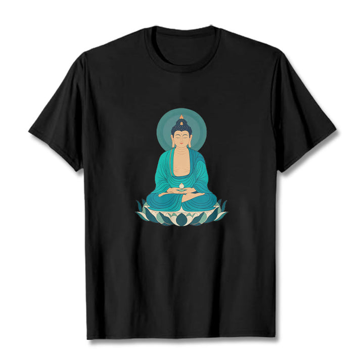 Koszulka Buddha Stones Kamienie Lotos Medytacja Budda T-shirt - Czarny - 2XL - image 9