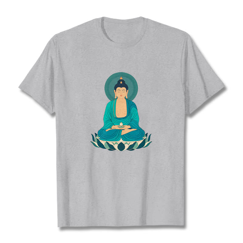 Koszulka Buddha Stones Kamienie Lotos Medytacja Budda T-shirt - Jasnoszary - 2XL - image 19
