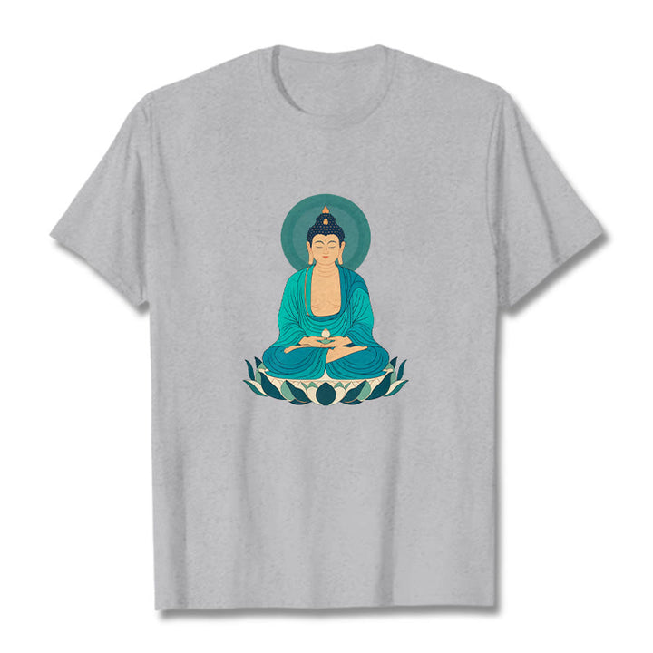 Koszulka Buddha Stones Kamienie Lotos Medytacja Budda T-shirt - Jasnoszary - 2XL - image 19