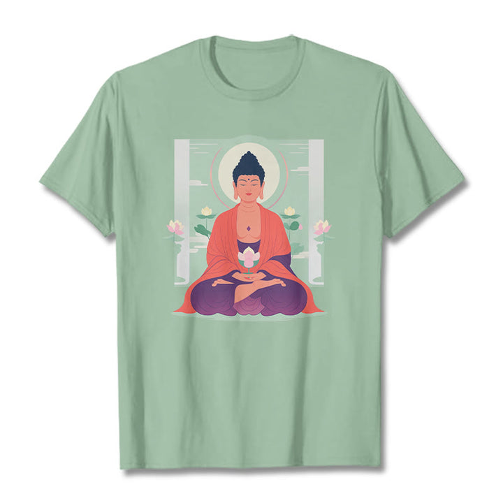 Koszulka Buddha Stones Kamienie Lotos Medytacja Budda T-shirt - PaleGreen - 2XL - image 15