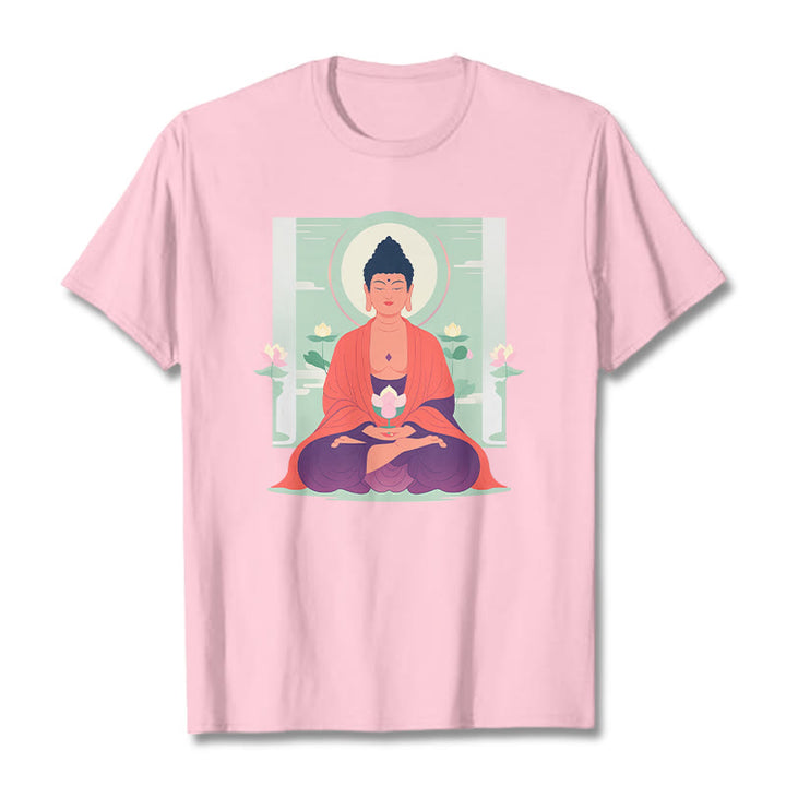 Koszulka Buddha Stones Kamienie Lotos Medytacja Budda T-shirt - Jasnoróżowy - 2XL - image 11