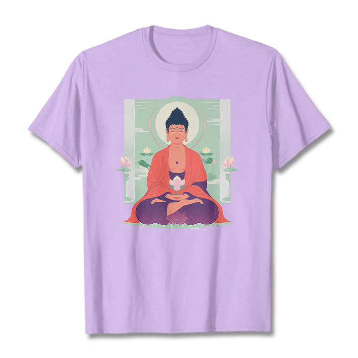 Koszulka Buddha Stones Kamienie Lotos Medytacja Budda T-shirt - Śliwka - 2XL - image 13