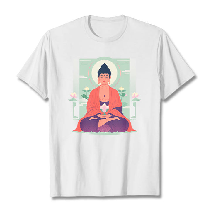 Koszulka Buddha Stones Kamienie Lotos Medytacja Budda T-shirt - Biały - 2XL - image 1