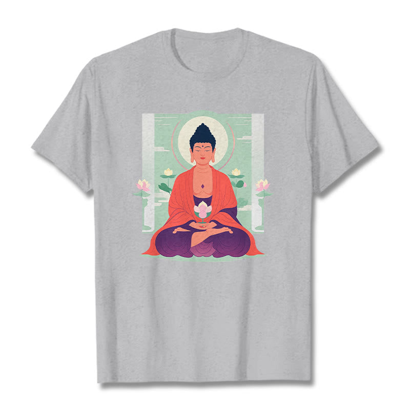 Koszulka Buddha Stones Kamienie Lotos Medytacja Budda T-shirt - Jasnoszary - 2XL - image 19