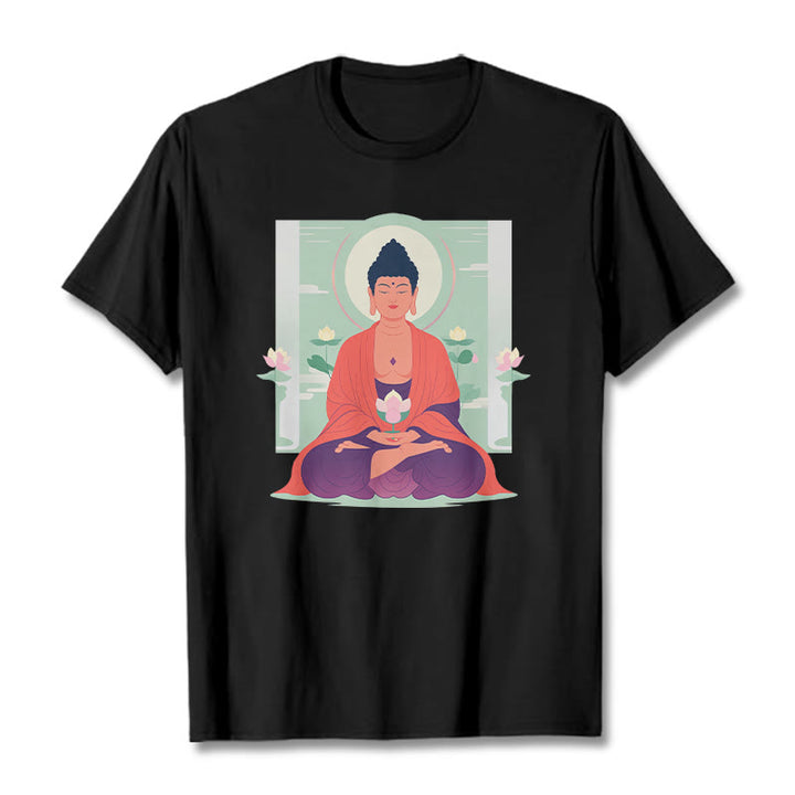 Koszulka Buddha Stones Kamienie Lotos Medytacja Budda T-shirt - Czarny - 2XL - image 7