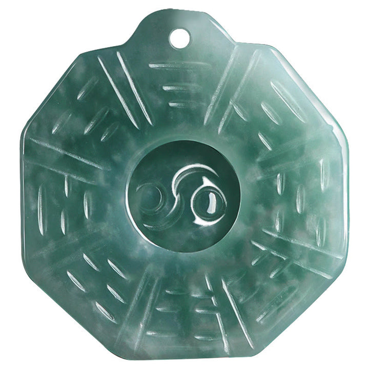Buddha Stones Naturalny Jadeit FengShui Bagua Yin Yang Naszyjnik Dobrobytu Wisiorek