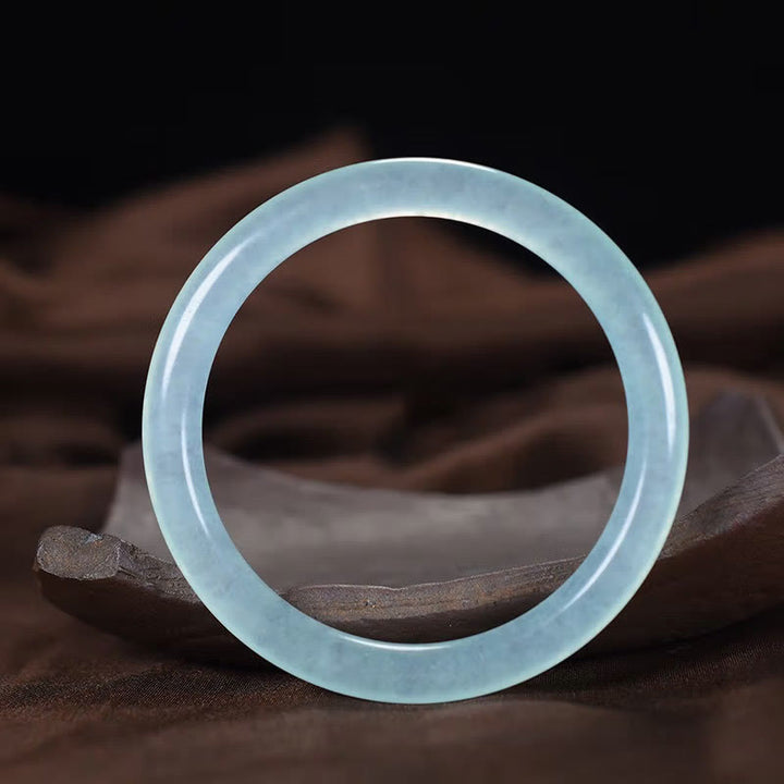 Bransoletka energetyczna Buddha Stones Blue Chalcedon Emotional Balance Bangle - 62-63 mm - image 0