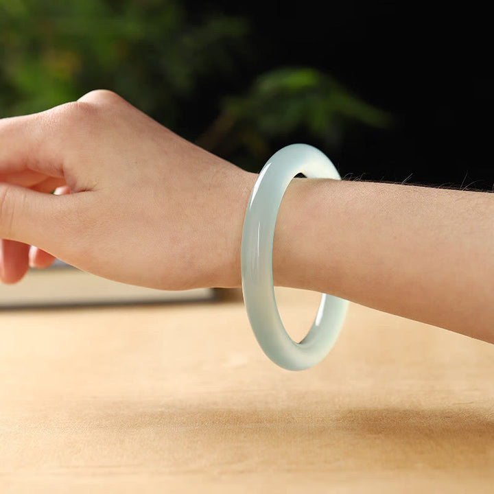 Bransoletka energetyczna Buddha Stones Blue Chalcedon Emotional Balance Bangle - image 1