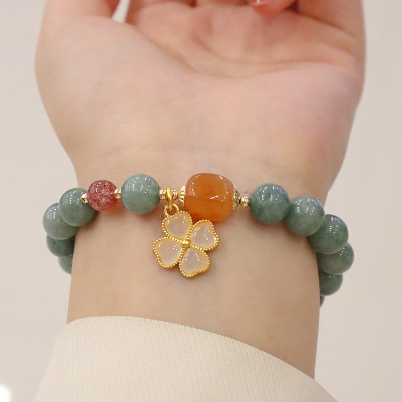 Bransoletka z zielonego jadeitu z Buddha Stones przynosząca szczęście