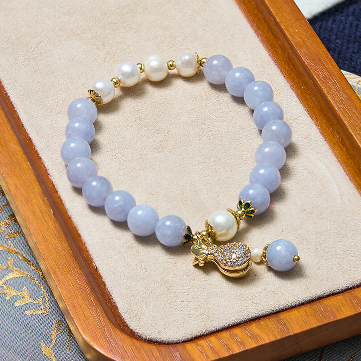 Bransoletka Buddha Stones Wewnętrzny spokój i ulga w stresie Akwamaryn Jade Blue Bransoletka Bangle Bundle