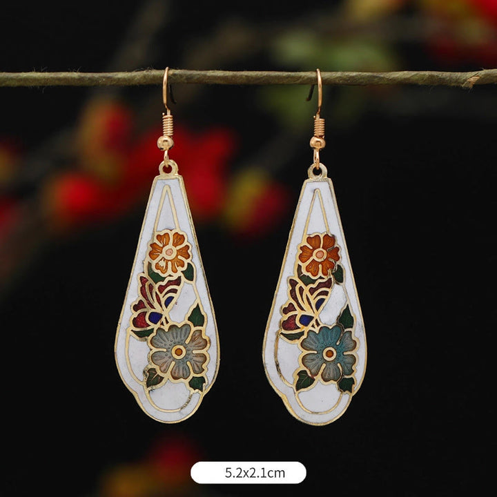 Buddha Stones Kamienie Lotos Motyl Kwiat Stop Miedź Oświecenie Drop - Kwiat błękitny 5,2*2,1 cm - image 10
