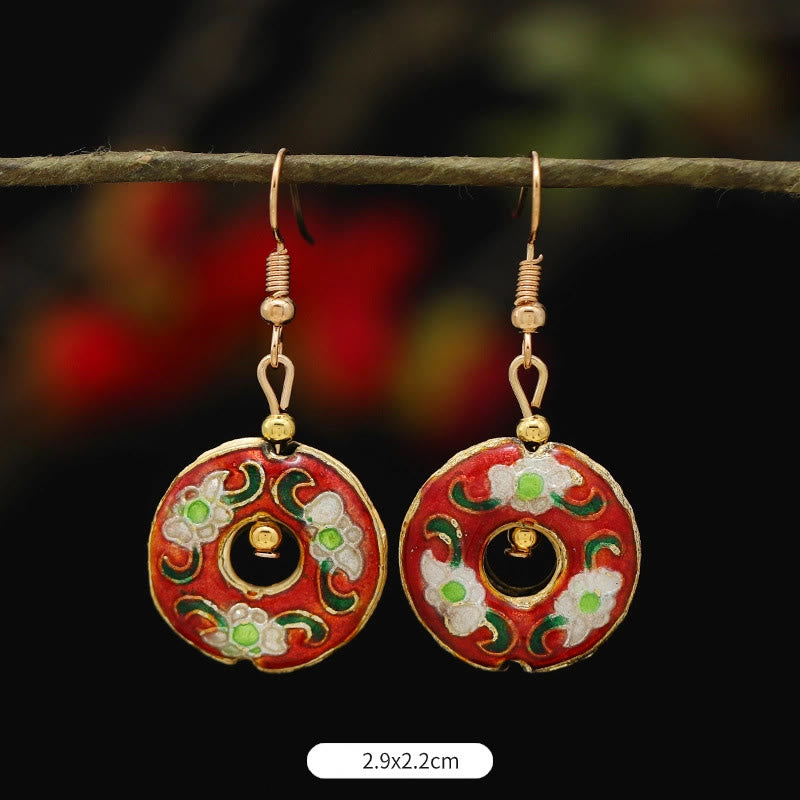Buddha Stones Kamienie Lotos Motyl Kwiat Stop Miedź Oświecenie Drop - Czerwony kwiatek krążek 2,9*2,2 cm - image 21