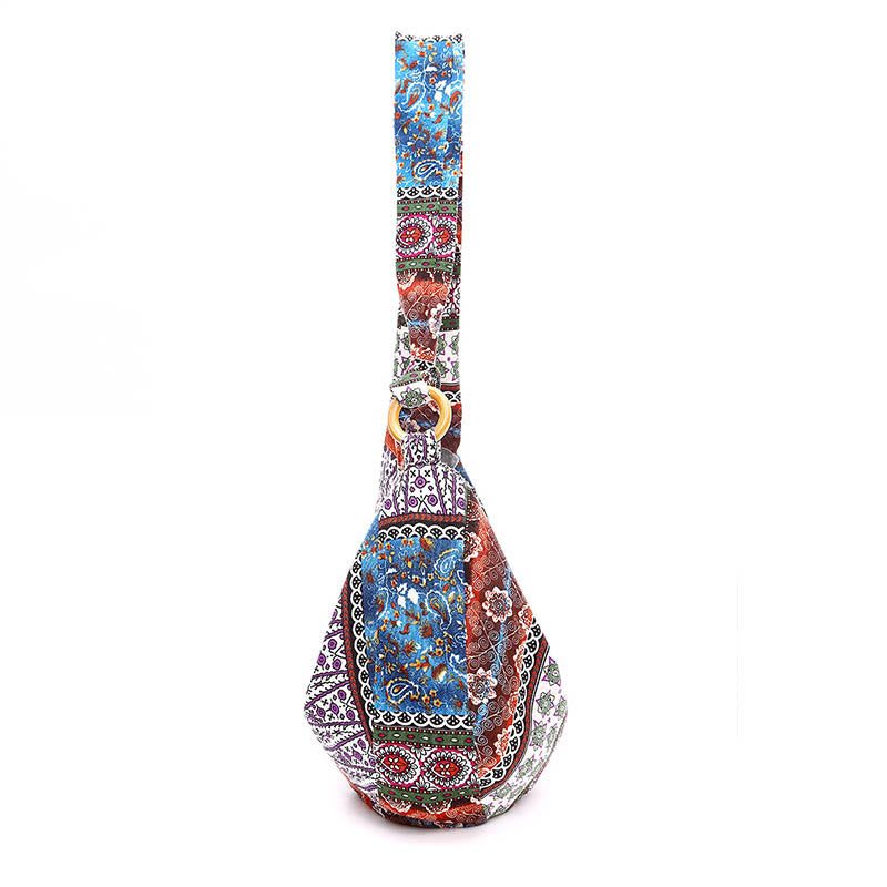 Torebka na ramię z nadrukiem w paski z bawełny Buddha Stones