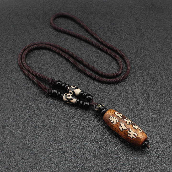 Buddha Stones Tybet Om Mani Padme Hum Dzi Koralik Avalokitesvara Wzór Bogactwa Naszyjnik Wisiorek - image 12
