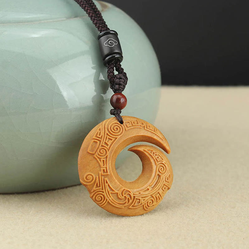 Buddha Stones Drewno Hebanowe Drzewo Sandałowe Szczęście Poprawia Wzór Projektu Naszyjnik Wisiorek Pokoju
