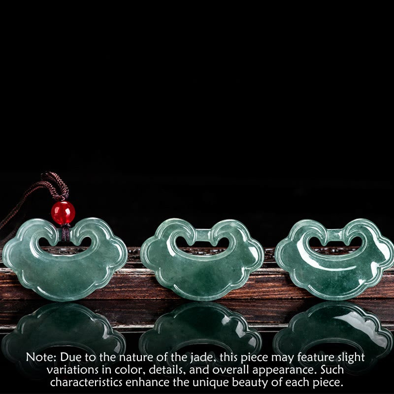 Buddha Stones Naturalny Zielony Jade Chiński Zawieszka Szczęścia Naszyjnik Wisiorek