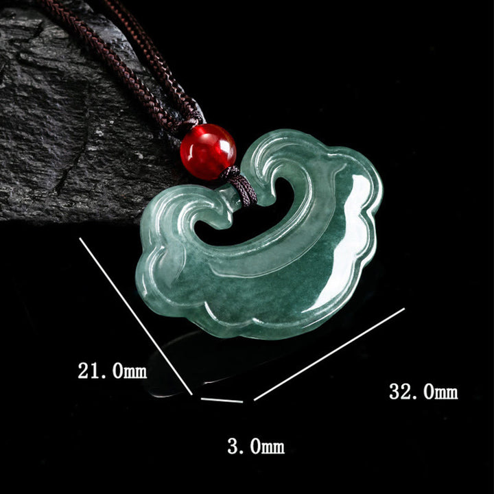 Buddha Stones Naturalny Zielony Jade Chiński Zawieszka Szczęścia Naszyjnik Wisiorek