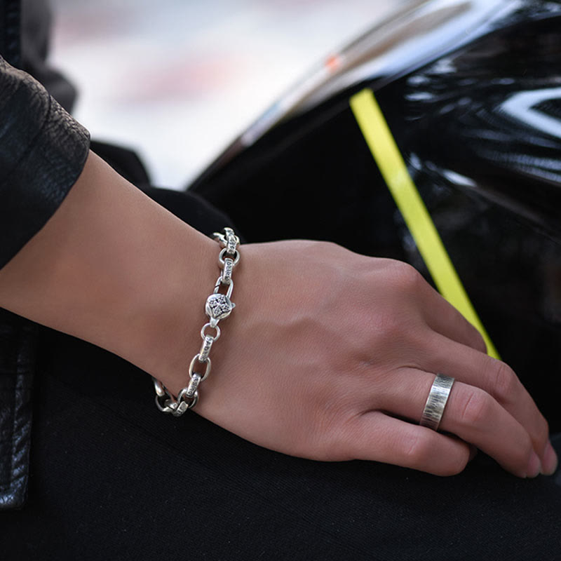 Buddha Stones 925 Srebro Sterling Sześć Prawdziwych Słów Mądrość Spokój Bransoletka - image 9