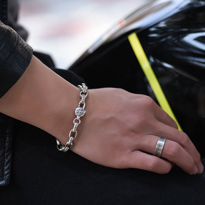 Buddha Stones 925 Srebro Sterling Sześć Prawdziwych Słów Mądrość Spokój Bransoletka - image 9