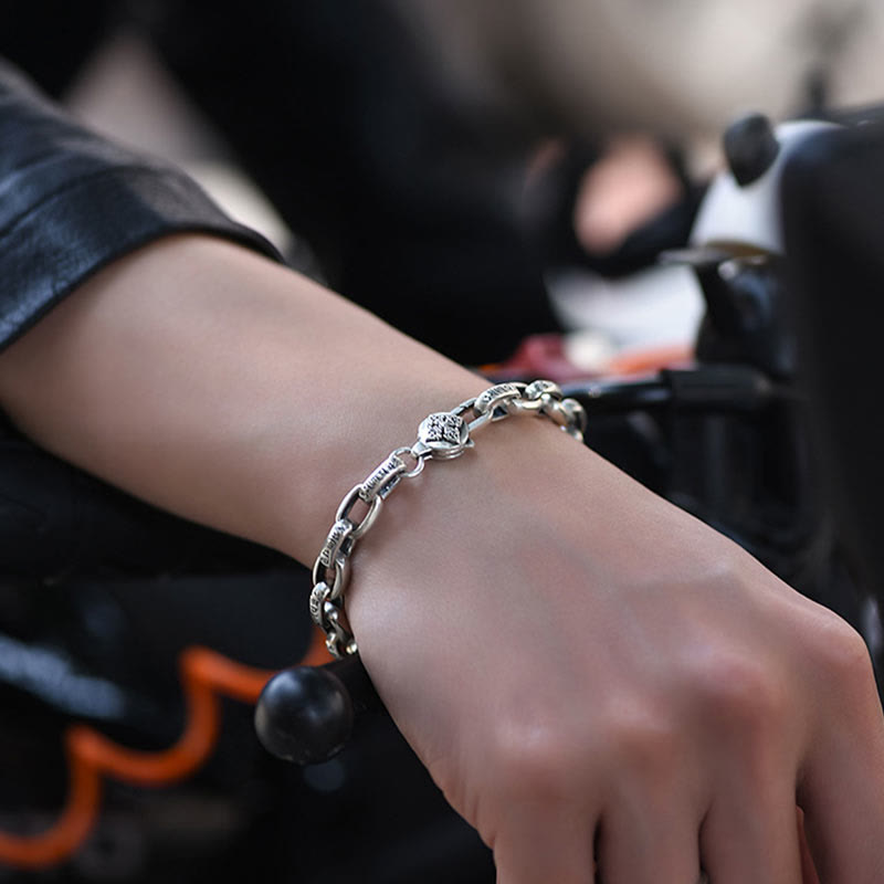 Buddha Stones 925 Srebro Sterling Sześć Prawdziwych Słów Mądrość Spokój Bransoletka - image 4