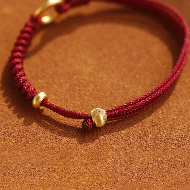 Bransoletka ze stopu Buddha Stones Peace Buckle Luck z czerwonego sznurka