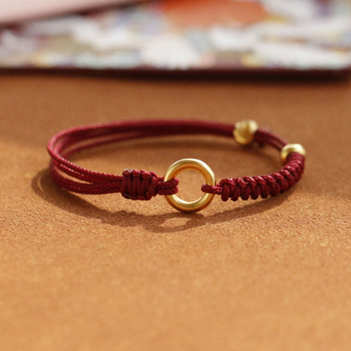 Bransoletka ze stopu Buddha Stones Peace Buckle Luck z czerwonego sznurka