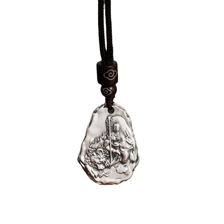 Buddha Stones 999 Srebro Sterlingowe Ksitigarbha Budda Zakiram Naszyjnik Wisiorek Bogini - image 2