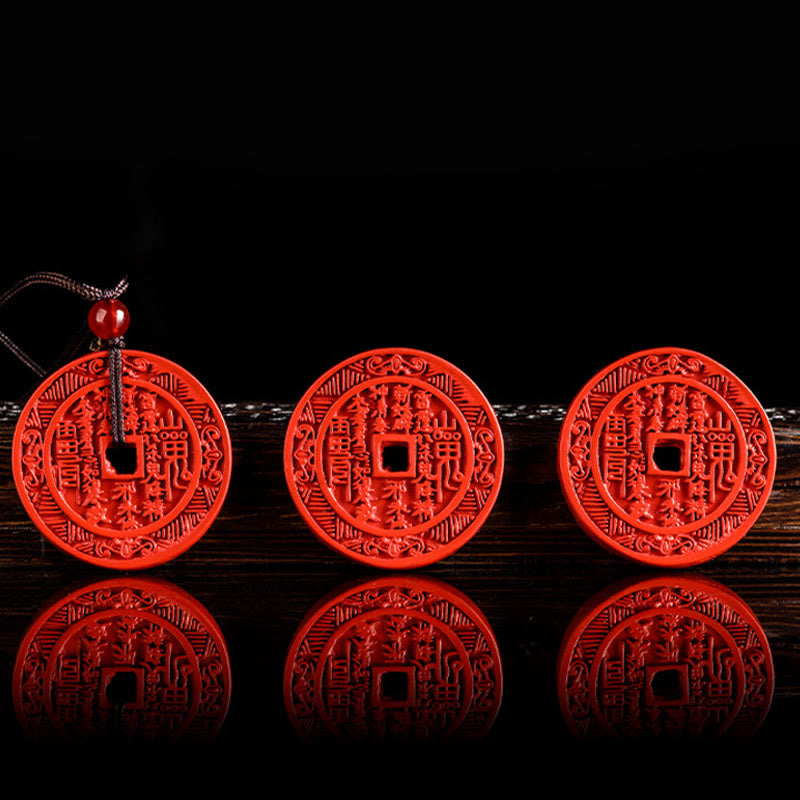 Buddha Stones Naturalne Duchy Górskie Cinnabar Wydaj Pieniądze Bagua Design Błogosławieństwo Naszyjnik Wisiorek