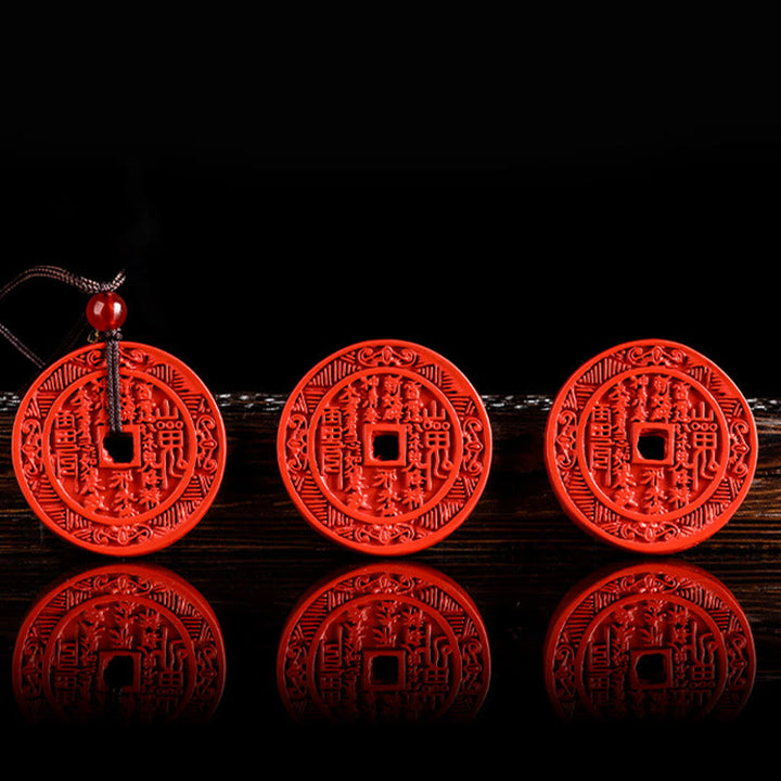 Buddha Stones Naturalne Duchy Górskie Cinnabar Wydaj Pieniądze Bagua Design Błogosławieństwo Naszyjnik Wisiorek