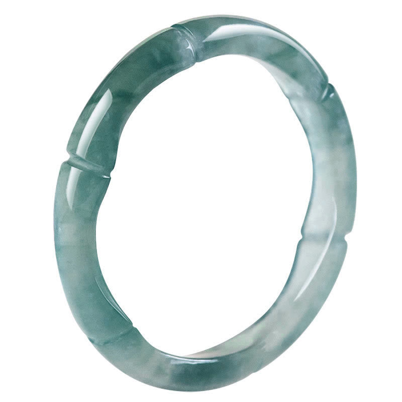 Pierścionek Buddha Stones Natural Jade Bamboo Prosperity Abundance