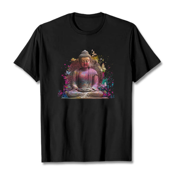 Koszulka Buddha Stones Motyl Medytacja Budda T-shirt - Czarny - 2XL - image 6