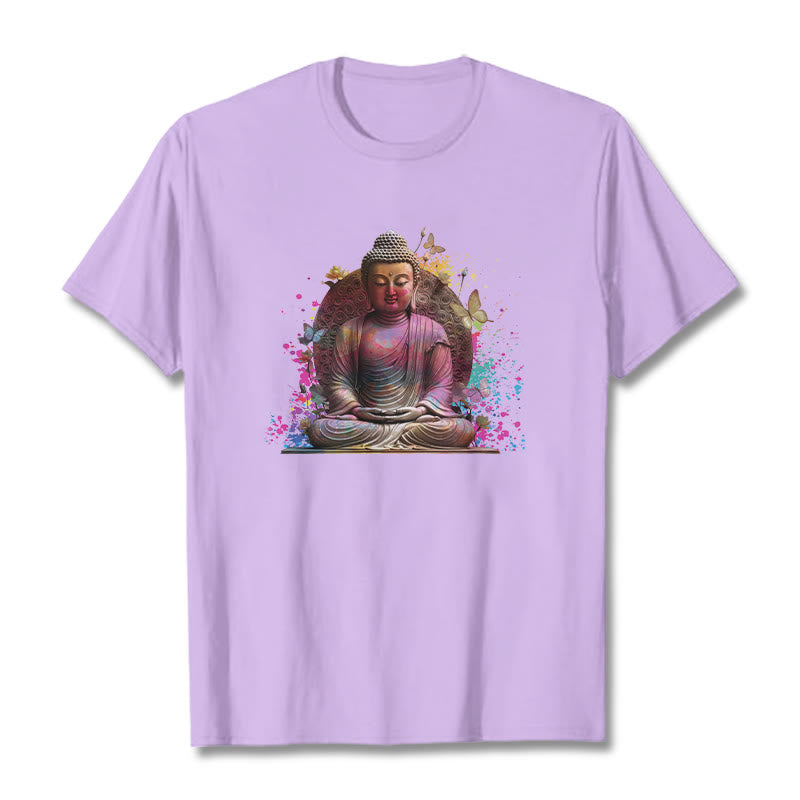 Koszulka Buddha Stones Motyl Medytacja Budda T-shirt - Śliwka - 2XL - image 16