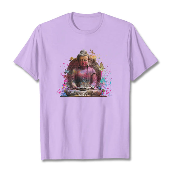 Koszulka Buddha Stones Motyl Medytacja Budda T-shirt - Śliwka - 2XL - image 16