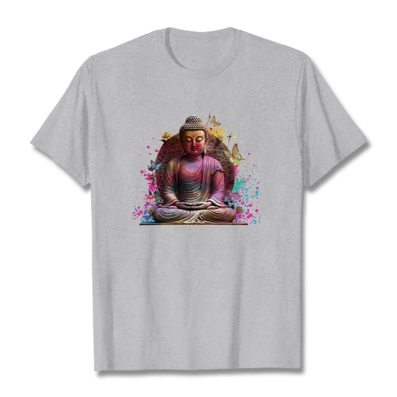Koszulka Buddha Stones Motyl Medytacja Budda T-shirt - Jasnoszary - 2XL - image 19
