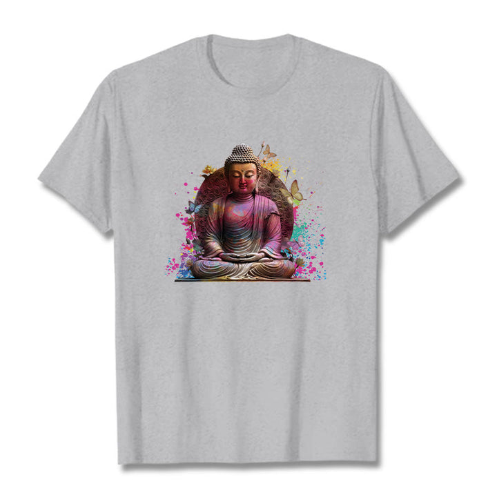 Koszulka Buddha Stones Motyl Medytacja Budda T-shirt - Jasnoszary - 2XL - image 19
