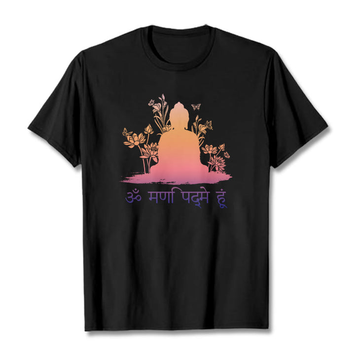 Koszulka z Buddha Stones i kamieniami w sanskrycie OM NAMAH SHIVAYA - Czarny - 2XL - image 4