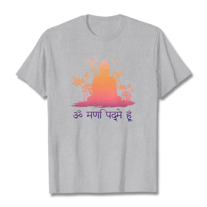 Koszulka z Buddha Stones i kamieniami w sanskrycie OM NAMAH SHIVAYA - Jasnoszary - 2XL - image 19