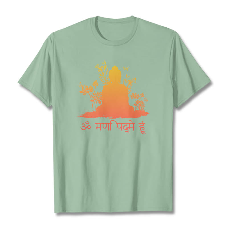 Koszulka z Buddha Stones i kamieniami w sanskrycie OM NAMAH SHIVAYA - PaleGreen - 2XL - image 14