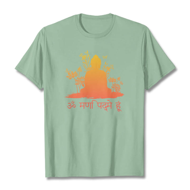 Koszulka z Buddha Stones i kamieniami w sanskrycie OM NAMAH SHIVAYA - PaleGreen - 2XL - image 14