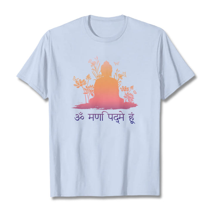 Koszulka z Buddha Stones i kamieniami w sanskrycie OM NAMAH SHIVAYA - Jasnoniebieski - 2XL - image 18