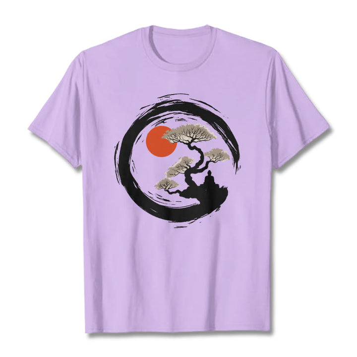 Buddha Stones Czerwone Słońce Sosna Zen Krąg Medytacja Budda Koszulka T-shirt - Śliwka - 2XL - image 17