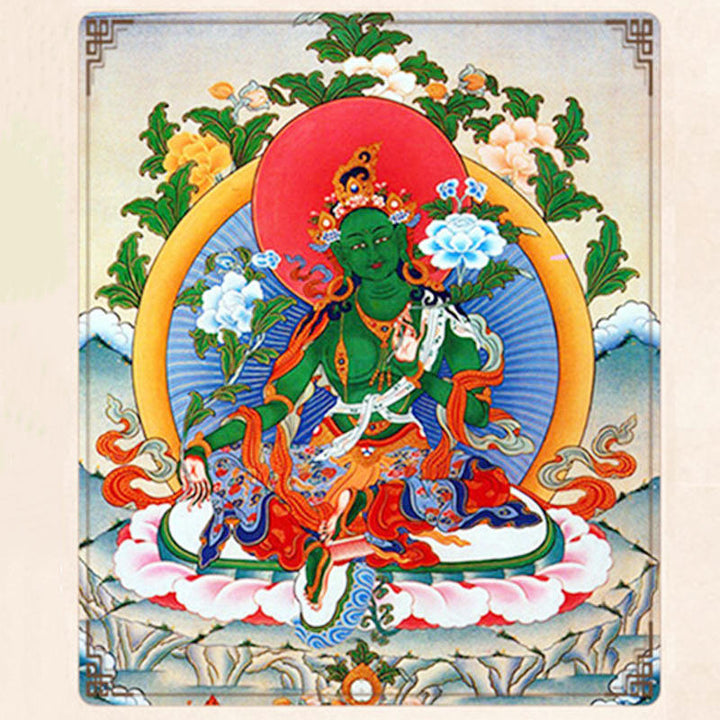 Buddha Stones 108 Mala Koraliki Naturalny Zielony Agat Bodhisattwa Zielona Tara Manifestacja Charm Bransoletka
