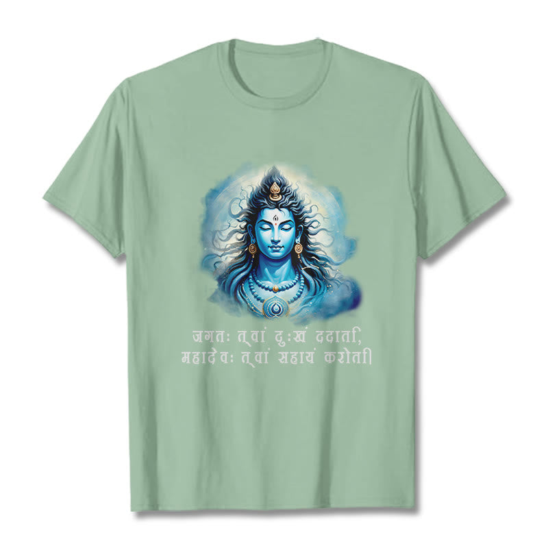 Buddha Stones Sanskryt Mahadev Przychodzi Ci Z Pomocą Koszulka T-shirt - PaleGreen - 2XL - image 14